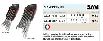 Promotions Clé mixte en jeu - SAM - Valide de 01/01/2021 à 31/12/2021 chez Master Pro