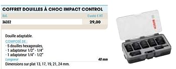 Promotions Coffret douilles à choc impact control - Bosch - Valide de 01/01/2021 à 31/12/2021 chez Master Pro