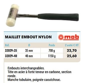 Promotions Maillet embout nylon - MOB - Valide de 01/01/2021 à 31/12/2021 chez Master Pro