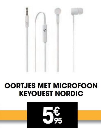 Promoties Oortjes met microfoon keyouest nordic - Huismerk - Electro Depot - Geldig van 27/01/2021 tot 14/02/2021 bij Electro Depot
