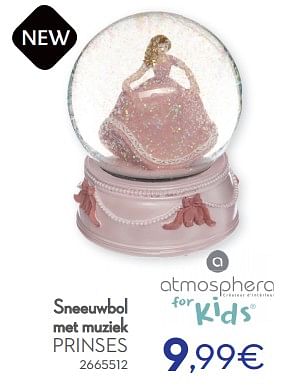 Promoties Sneeuwbol met muziek prinses - Atmosphera - Geldig van 01/01/2021 tot 31/12/2021 bij Cora