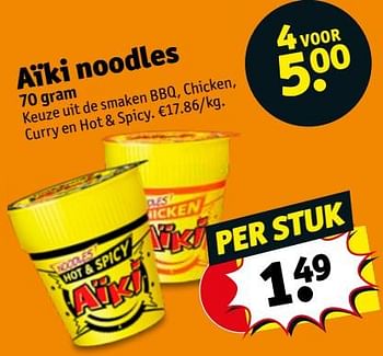Promotions Aïki noodles - Aiki - Valide de 19/01/2021 à 24/01/2021 chez Kruidvat