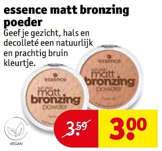 Promotions Essence matt bronzing poeder - Essence - Valide de 19/01/2021 à 24/01/2021 chez Kruidvat
