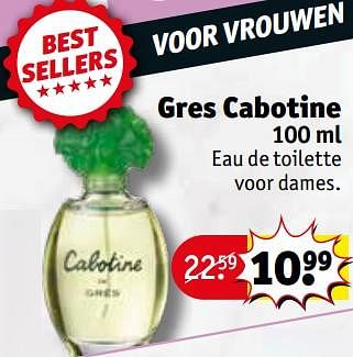 Promoties Gres cabotine edt - Cabotine - Geldig van 19/01/2021 tot 24/01/2021 bij Kruidvat