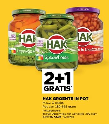 Promotions Hak groente in pot - Hak - Valide de 20/01/2021 à 26/01/2021 chez Jumbo