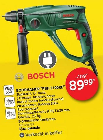 Promoties Bosch boorhamer pbh 2100re - Bosch - Geldig van 27/01/2021 tot 08/02/2021 bij Brico