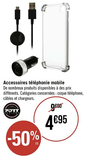 Promoties Accessoires téléphonie mobile - Port Designs - Geldig van 20/01/2021 tot 16/02/2021 bij Géant Casino