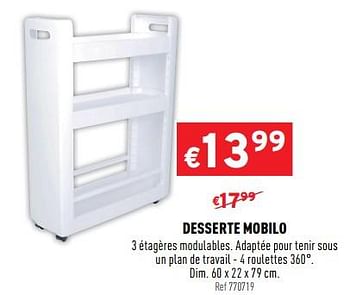 Promotions Desserte mobilo - Produit maison - Trafic  - Valide de 20/01/2021 à 24/01/2021 chez Trafic