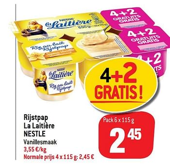 Promoties Rijstpap la laitière nestle - Nestlé - Geldig van 20/01/2021 tot 26/01/2021 bij Match