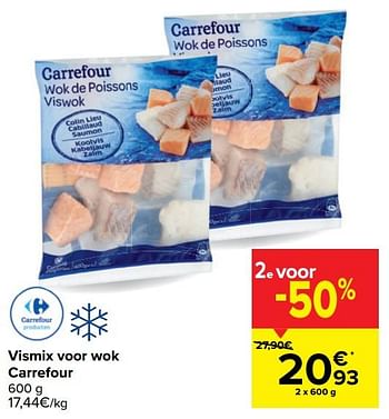 Promoties Vismix voor wok carrefour - Huismerk - Carrefour  - Geldig van 20/01/2021 tot 01/02/2021 bij Carrefour