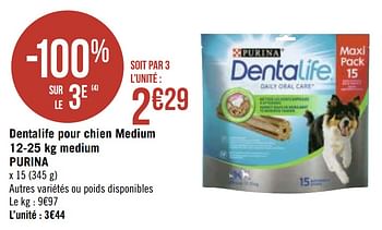 Promotions Dentalife pour chien medium 12-25 kg medium purina - Purina - Valide de 18/01/2021 à 31/01/2021 chez Géant Casino