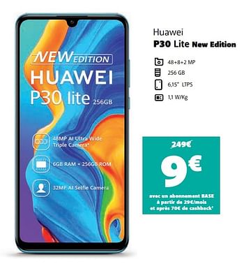 Promotions Huawei p30 lite new edition - Huawei - Valide de 19/01/2021 à 05/02/2021 chez Base