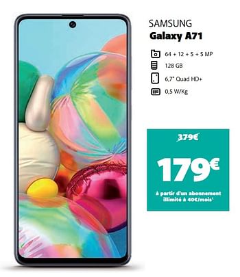 Promotions Samsung galaxy a71 - Samsung - Valide de 19/01/2021 à 05/02/2021 chez Base