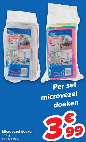 Promotions Microvezel doeken - Produit maison - Carrefour  - Valide de 20/01/2021 à 25/01/2021 chez Carrefour