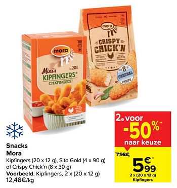 Promoties Snacks mora kipfingers - Mora - Geldig van 20/01/2021 tot 01/02/2021 bij Carrefour