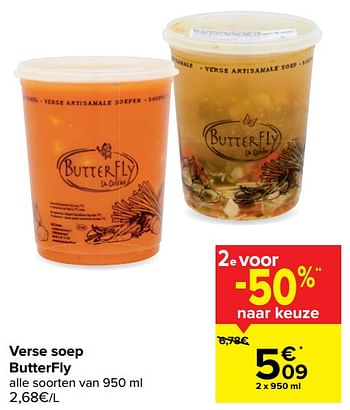 Promoties Verse soep butterfly - Butterfly - Geldig van 20/01/2021 tot 01/02/2021 bij Carrefour