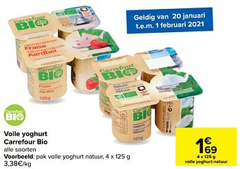 Promotions Pak volle yoghurt natuur - Produit maison - Carrefour  - Valide de 20/01/2021 à 25/01/2021 chez Carrefour