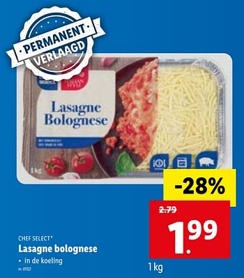 Chef select bolognese En promotion Lasagne - chez Lidl
