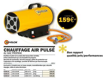 Promotions Chauffage air pulsé au gaz propane - Sovelor - Valide de 14/09/2020 à 31/03/2021 chez Master Pro