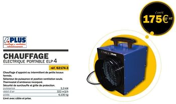 Promotions Chauffage électrique portable elp4 - S-Plus - Valide de 14/09/2020 à 31/03/2021 chez Master Pro