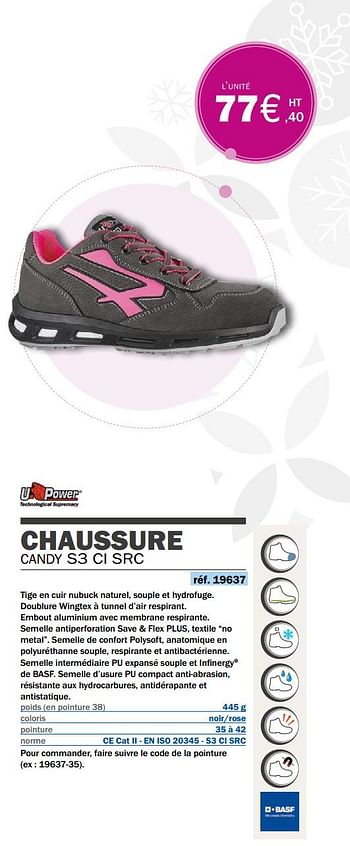 Promotions Chaussure candy s3 ci s - U-Power - Valide de 14/09/2020 à 31/03/2021 chez Master Pro