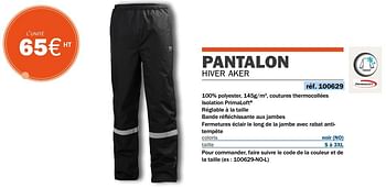 Promotions Pantalon hiver aker - HH Workwear - Valide de 14/09/2020 à 31/03/2021 chez Master Pro
