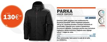 Promotions Parka hiver oxford - HH Workwear - Valide de 14/09/2020 à 31/03/2021 chez Master Pro