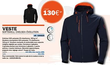 Promotions Veste softshell chelsea évolution - HH Workwear - Valide de 14/09/2020 à 31/03/2021 chez Master Pro