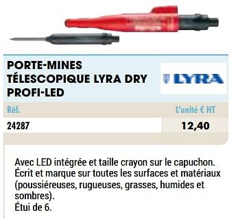 Promotions Porte-mines télescopique lyra dry profi-led - Lyra - Valide de 01/01/2021 à 31/12/2021 chez Master Pro