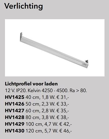 Promoties Verlichting lichtprofiel voor laden hv1425 - Huismerk - Kvik - Geldig van 01/01/2021 tot 31/01/2021 bij Kvik Keukens