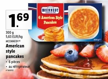 promotion Mcennedy pancakes - American style chez Lidl En
