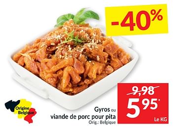 Promotions Gyros ou viande de porc pour pita - Produit maison - Intermarche - Valide de 26/01/2021 à 31/01/2021 chez Intermarche