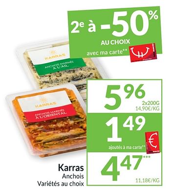 Promotions Karras anchois - Karras - Valide de 26/01/2021 à 31/01/2021 chez Intermarche