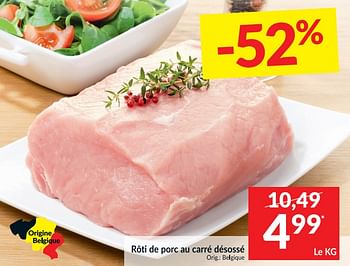 Promotions Rôti de porc au carré désossé - Produit maison - Intermarche - Valide de 26/01/2021 à 31/01/2021 chez Intermarche