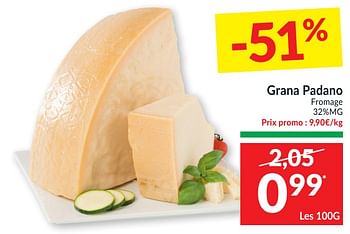 Promotions Grana padano fromage - Produit maison - Intermarche - Valide de 26/01/2021 à 31/01/2021 chez Intermarche