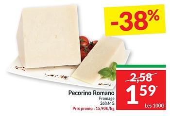 Promotions Pecorino romano fromage - Pecorino - Valide de 26/01/2021 à 31/01/2021 chez Intermarche