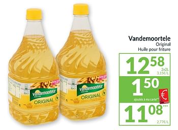 Promotions Vandemoortele original huile pour friture - Vandemoortele - Valide de 26/01/2021 à 31/01/2021 chez Intermarche