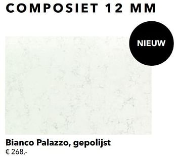 Promoties Composiet bianco palazzo, gepolijst - Huismerk - Kvik - Geldig van 01/01/2021 tot 31/01/2021 bij Kvik Keukens