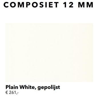 Promoties Composiet plain white, gepolijst - Huismerk - Kvik - Geldig van 01/01/2021 tot 31/01/2021 bij Kvik Keukens
