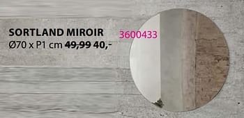 Promotions Sortland miroir - Produit Maison - Jysk - Valide de 18/01/2021 à 31/01/2021 chez Jysk