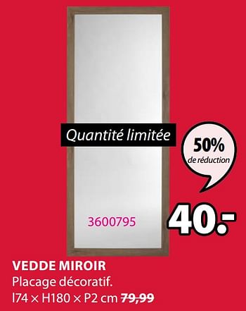 Promotions Vedde miroir - Produit Maison - Jysk - Valide de 18/01/2021 à 31/01/2021 chez Jysk