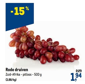 Promoties Rode druiven - Huismerk - Makro - Geldig van 27/01/2021 tot 09/02/2021 bij Makro