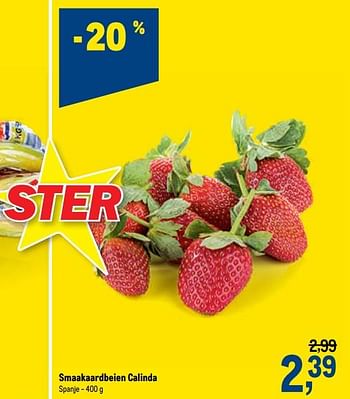Promoties Smaakaardbeien calinda - Huismerk - Makro - Geldig van 27/01/2021 tot 09/02/2021 bij Makro