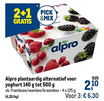 Promoties Alpro plantaardig alternatief voor yoghurt framboos-veenbes-braambes - Alpro - Geldig van 27/01/2021 tot 09/02/2021 bij Makro