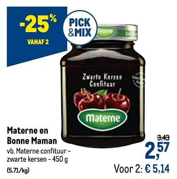 Promoties Materne confituur - zwarte kersen - Materne - Geldig van 27/01/2021 tot 09/02/2021 bij Makro