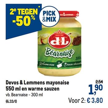 Promoties Devos + lemmens bearnaise - Devos Lemmens - Geldig van 27/01/2021 tot 09/02/2021 bij Makro