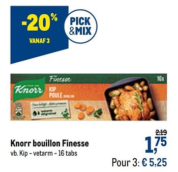 Promoties Knorr bouillon finesse kip - vetarm - Knorr - Geldig van 27/01/2021 tot 09/02/2021 bij Makro
