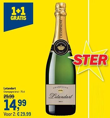 Promoties Letandart champagne brut - Champagne - Geldig van 27/01/2021 tot 09/02/2021 bij Makro
