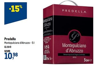 Promoties Predella montepulciano d`abruzzo - Rode wijnen - Geldig van 27/01/2021 tot 09/02/2021 bij Makro