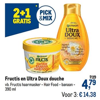 Promoties Fructis haarmasker - hair food - banaan - Fructis - Geldig van 27/01/2021 tot 09/02/2021 bij Makro